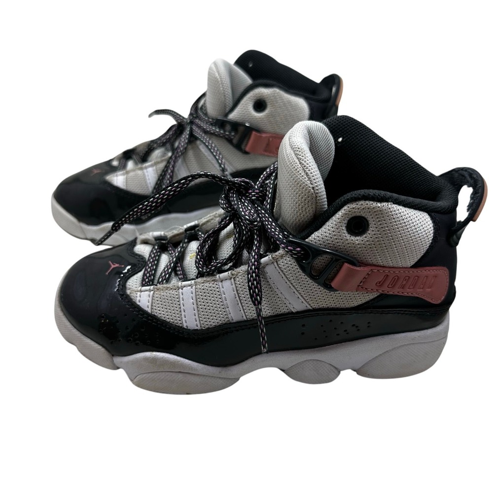 Jordan 6 Rings 13C White Black Pink DV3180-101 Kids Basketball Sneaker‎ Retro